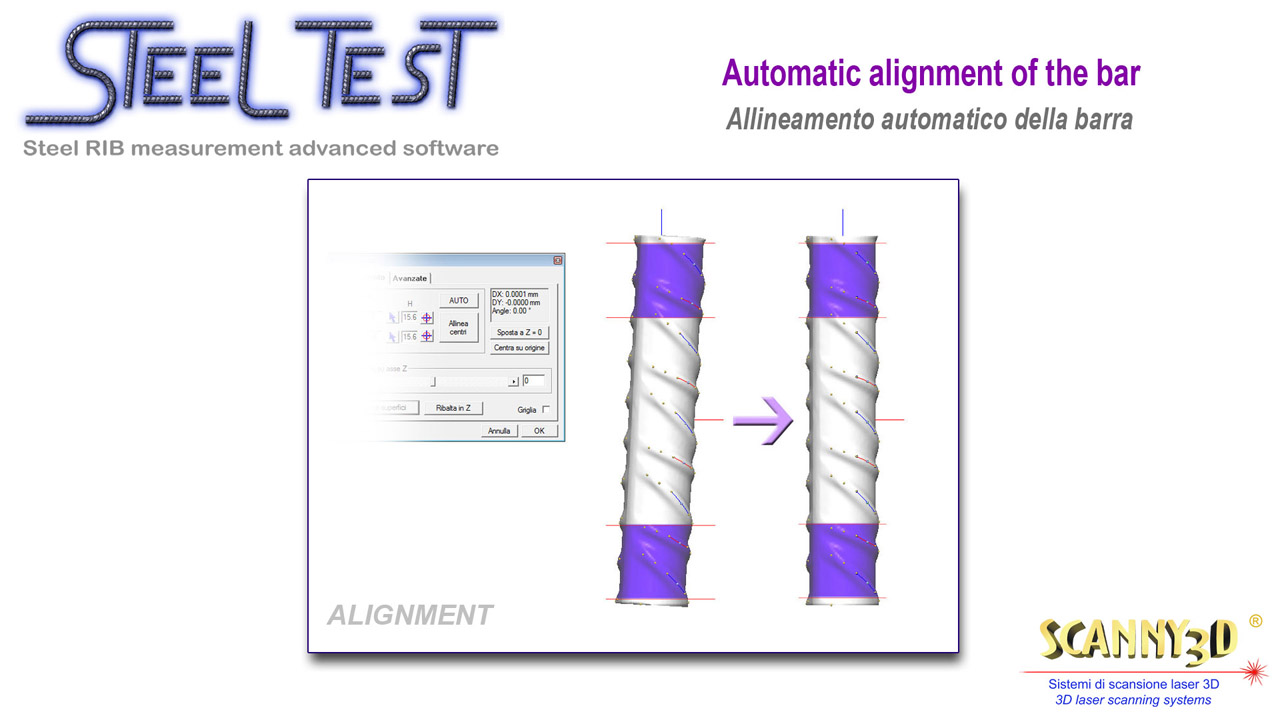 Automatic alignment of the reinforcing steel bar 3D model
