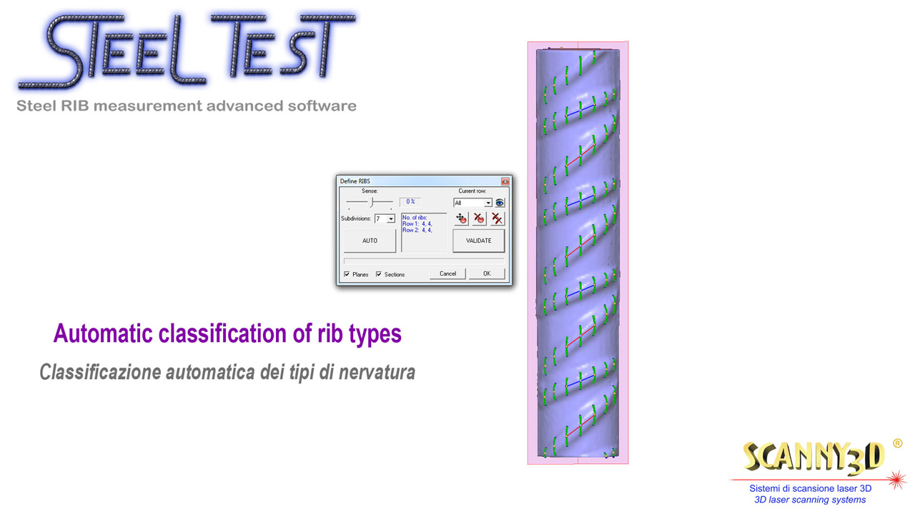 Clasificación automática de las nervaduras detectadas en el modelo 3D de la barra